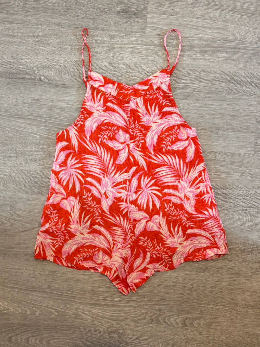 Rip Curl Red and Pink Tropical Print Romper